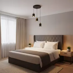 Lampa sufitowa wisząca żyrandol nad stół do kuchni 3x E27 loft czarna-5904703023173