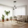 Lampa sufitowa wisząca żyrandol nad stół do kuchni 3x E27 loft czarna-5904703023173