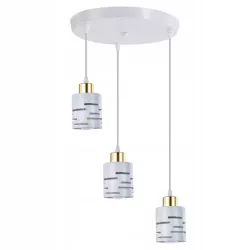 Lampa sufitowa wisząca żyrandol nad stół do kuchni 3x E27 loft biała-5904703023166
