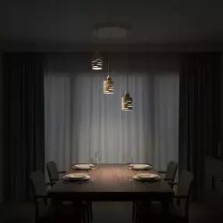 Lampa sufitowa wisząca żyrandol nad stół do kuchni 3x E27 loft biała-5904703023166