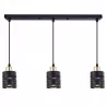 Lampa sufitowa wisząca żyrandol nad stół do kuchni 3x E27 loft czarna-5904703023302