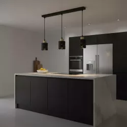 Lampa sufitowa wisząca żyrandol nad stół do kuchni 3x E27 loft czarna-5904703023302