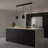 Lampa sufitowa wisząca żyrandol nad stół do kuchni 3x E27 loft czarna-5904703023302