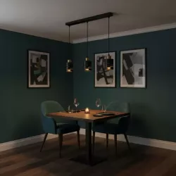 Lampa sufitowa wisząca żyrandol nad stół do kuchni 3x E27 loft czarna-5904703023302