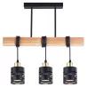 Lampa sufitowa wisząca żyrandol drewniana nad stół do kuchni 3x E27 czarna-5904703023326