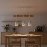 Lampa sufitowa wisząca żyrandol drewniana nad stół do kuchni 3x E27 biała-5904703023333