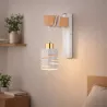 Kinkiet ścienny wewnętrzny lampa ścienna drewniany biały E27 DREWNO LED-5904703023227
