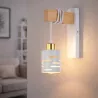 Kinkiet ścienny wewnętrzny lampa ścienna drewniany biały E27 DREWNO LED-5904703023227