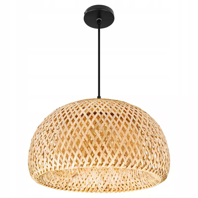 Lampa sufitowa wisząca żyrandol E27 oprawa pleciona 38cm boho BAMBUSOWA-5904703022923