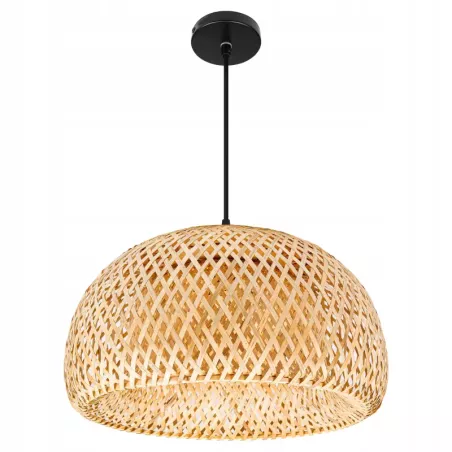 Lampa sufitowa wisząca żyrandol E27 oprawa pleciona 38cm boho BAMBUSOWA-5904703022923