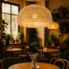 Lampa sufitowa wisząca żyrandol E27 oprawa pleciona 38cm boho BAMBUSOWA-5904703022923