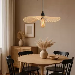 Lampa sufitowa LED lampa wisząca żyrandol E27 oprawa 45cm boho BAMBUSOWA-5904703022954