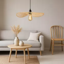 Lampa sufitowa LED lampa wisząca żyrandol E27 oprawa 45cm boho BAMBUSOWA-5904703022954