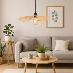 Lampa sufitowa LED lampa wisząca żyrandol E27 oprawa 45cm boho BAMBUSOWA-5904703022954