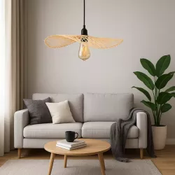 Lampa sufitowa LED lampa wisząca żyrandol E27 oprawa 45cm boho BAMBUSOWA-5904703022954