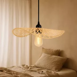 Lampa sufitowa LED lampa wisząca żyrandol E27 oprawa 45cm boho BAMBUSOWA-5904703022954