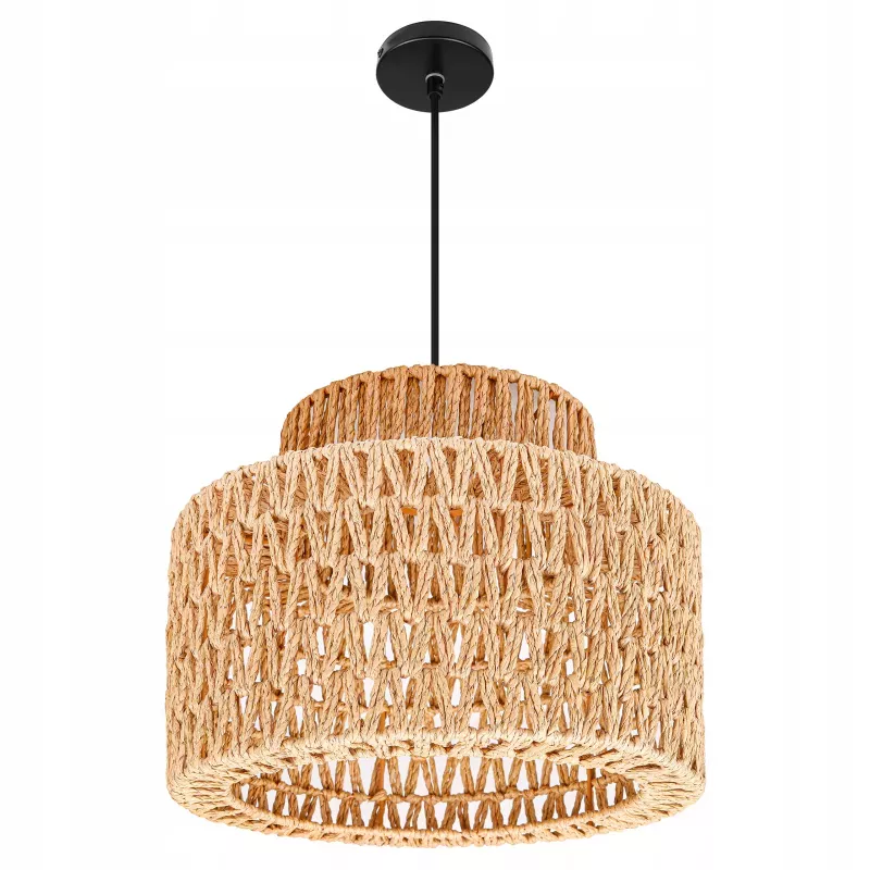 Lampa sufitowa LED wisząca żyrandol E27 oprawa pleciona 30cm boho BAMBUSOWA-5904703022985
