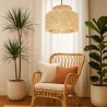 Lampa sufitowa LED wisząca żyrandol E27 oprawa pleciona 30cm boho BAMBUSOWA-5904703022985