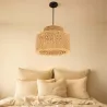 Lampa sufitowa LED wisząca żyrandol E27 oprawa pleciona 30cm boho BAMBUSOWA-5904703022985