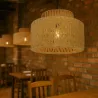 Lampa sufitowa LED wisząca żyrandol E27 oprawa pleciona 30cm boho BAMBUSOWA-5904703022985