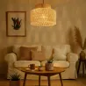 Lampa sufitowa LED wisząca żyrandol E27 oprawa pleciona 30cm boho BAMBUSOWA-5904703022985