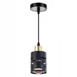 Lampa sufitowa wisząca żyrandol oprawa nad stół do kuchni E27 czarny złota-5904703023197