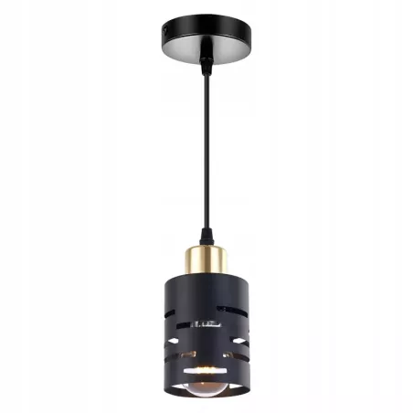 Lampa sufitowa wisząca żyrandol oprawa nad stół do kuchni E27 czarny złota-5904703023197