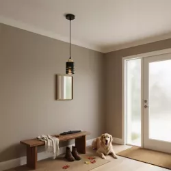 Lampa sufitowa wisząca żyrandol oprawa nad stół do kuchni E27 czarny złota-5904703023197