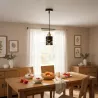 Lampa sufitowa wisząca żyrandol oprawa nad stół do kuchni E27 czarny złota-5904703023197