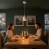 Lampa sufitowa wisząca żyrandol oprawa nad stół do kuchni E27 biała złota-5904703023180