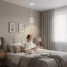 Lampa sufitowa wisząca żyrandol oprawa nad stół do kuchni E27 biała złota-5904703023180