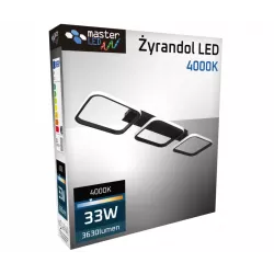 Lampa sufit 33W PLAFON żyrandol LAMPA KWADRATOWA LED-5904703006602