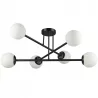 LAMPA WISZĄCA SUFITOWA SZKLANA 6xE27 ŻYRANDOL LOFT kule 74cm czarny-5904703015345