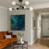 LAMPA WISZĄCA SUFITOWA SZKLANA 6xE27 ŻYRANDOL LOFT kule 74cm czarny-5904703015345