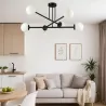 LAMPA WISZĄCA SUFITOWA SZKLANA 6xE27 ŻYRANDOL LOFT kule 74cm czarny-5904703015345