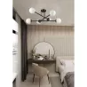 LAMPA WISZĄCA SUFITOWA SZKLANA 6xE27 ŻYRANDOL LOFT kule 74cm czarny-5904703015345