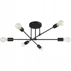 Lampa sufitowa wisząca żyrandol KINKIET oprawa 6x E27 70cm LED czarny-5904703015369