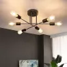 Lampa sufitowa wisząca żyrandol KINKIET oprawa 6x E27 70cm LED czarny-5904703015369