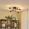 Lampa sufitowa wisząca żyrandol KINKIET oprawa 6x E27 70cm LED czarny-5904703015369
