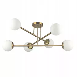 WISZĄCY ŻYRANDOL LED BALI-12 ZŁOTY STAL SZKŁO 6X35W IP20-5904703015352