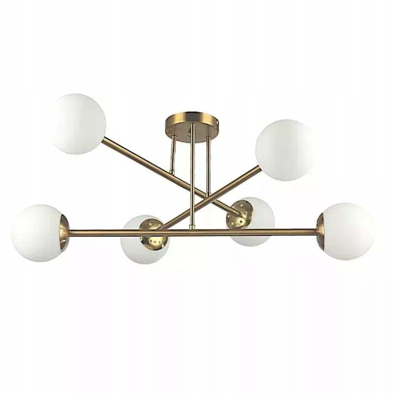 WISZĄCY ŻYRANDOL LED BALI-12 ZŁOTY STAL SZKŁO 6X35W IP20-5904703015352