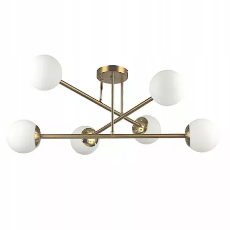 WISZĄCY ŻYRANDOL LED BALI-12 ZŁOTY STAL SZKŁO 6X35W IP20-5904703015352