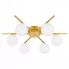 Lampa sufitowa wisząca żyrandol szklana kula 6x G9 LOFT 58cm złoty biały-5904703020882