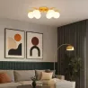 Lampa sufitowa wisząca żyrandol szklana kula 6x G9 LOFT 58cm złoty biały-5904703020882