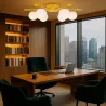 Lampa sufitowa wisząca żyrandol szklana kula 6x G9 LOFT 58cm złoty biały-5904703020882