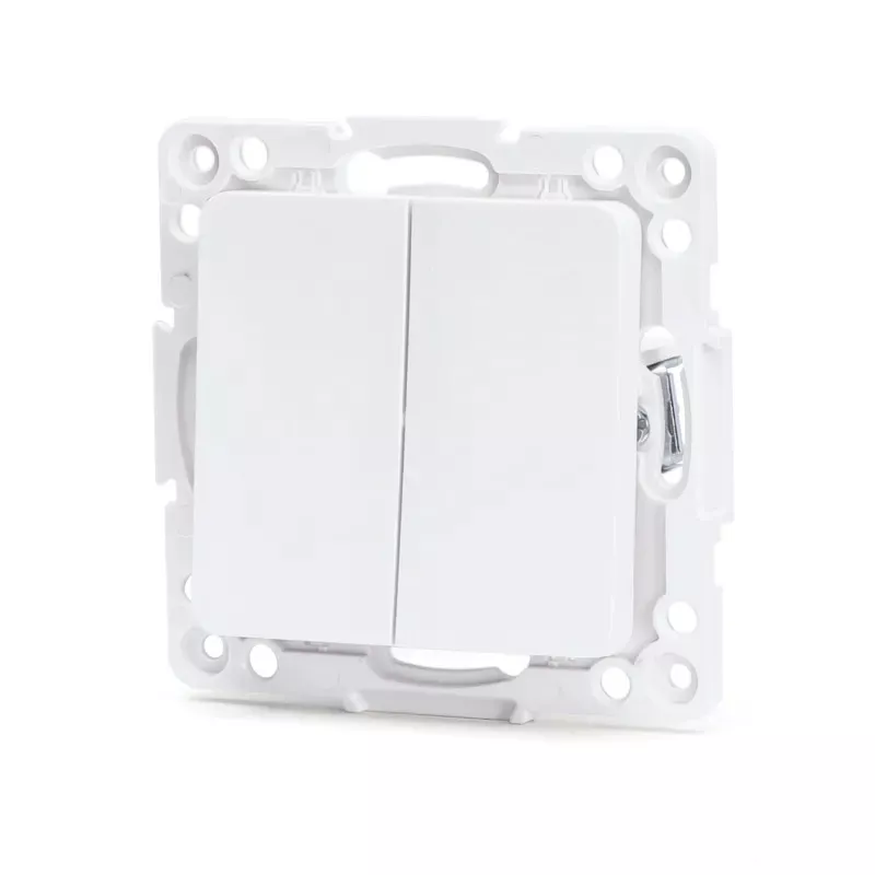 Łącznik podwójny jednobiegunowy podtynkowy biały, 74x74mm - 8433325209018