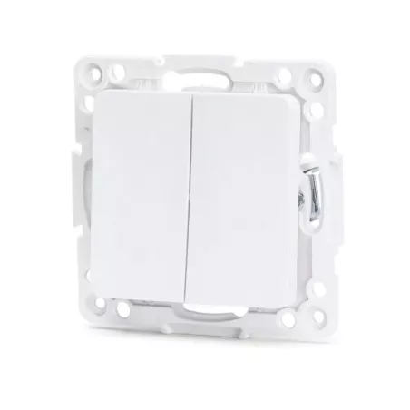 Łącznik podwójny jednobiegunowy podtynkowy biały, 74x74mm - 8433325209018