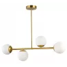 Lampa sufitowa wisząca żyrandol szklana kula 4x e27 LOFT 75cm złoty biały-5904703022848