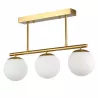 Lampa sufitowa wisząca żyrandol szklana kula 3x e27 LOFT 47cm złoty biały-5904703022862