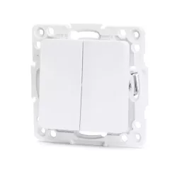 Łącznik podwójny dwubiegunowy podtynkowy biały, 74x74mm - 8433325209025